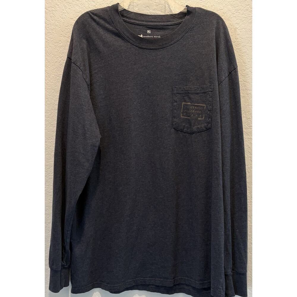Southern Marsh Men’s Comfort Tee Bluish Gray Long Sleeve Shirt Size XL